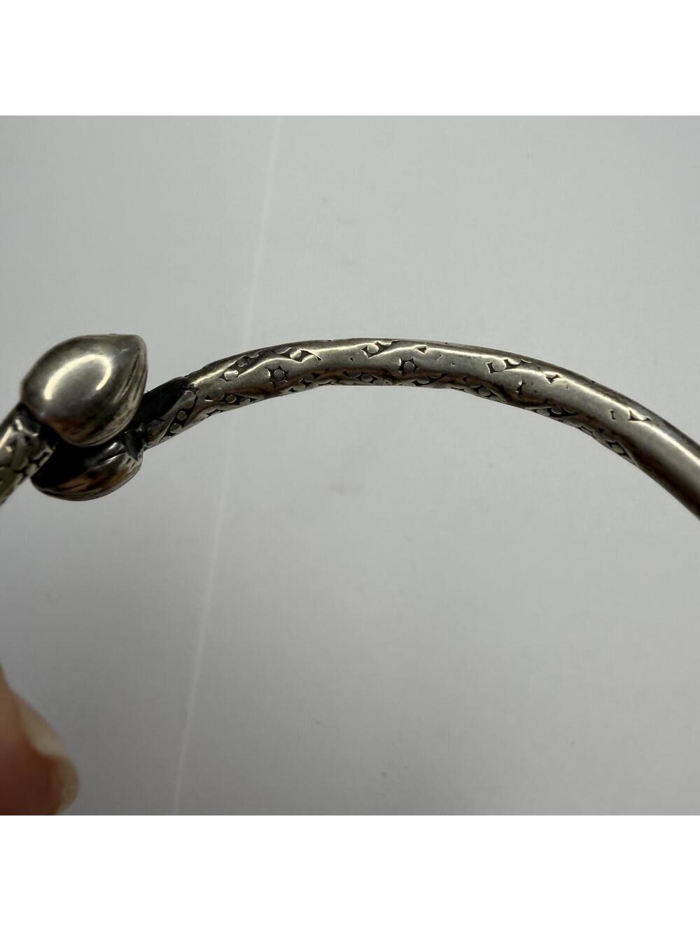 Snake head sterling bangle vintage/antique - Picture 4 of 5